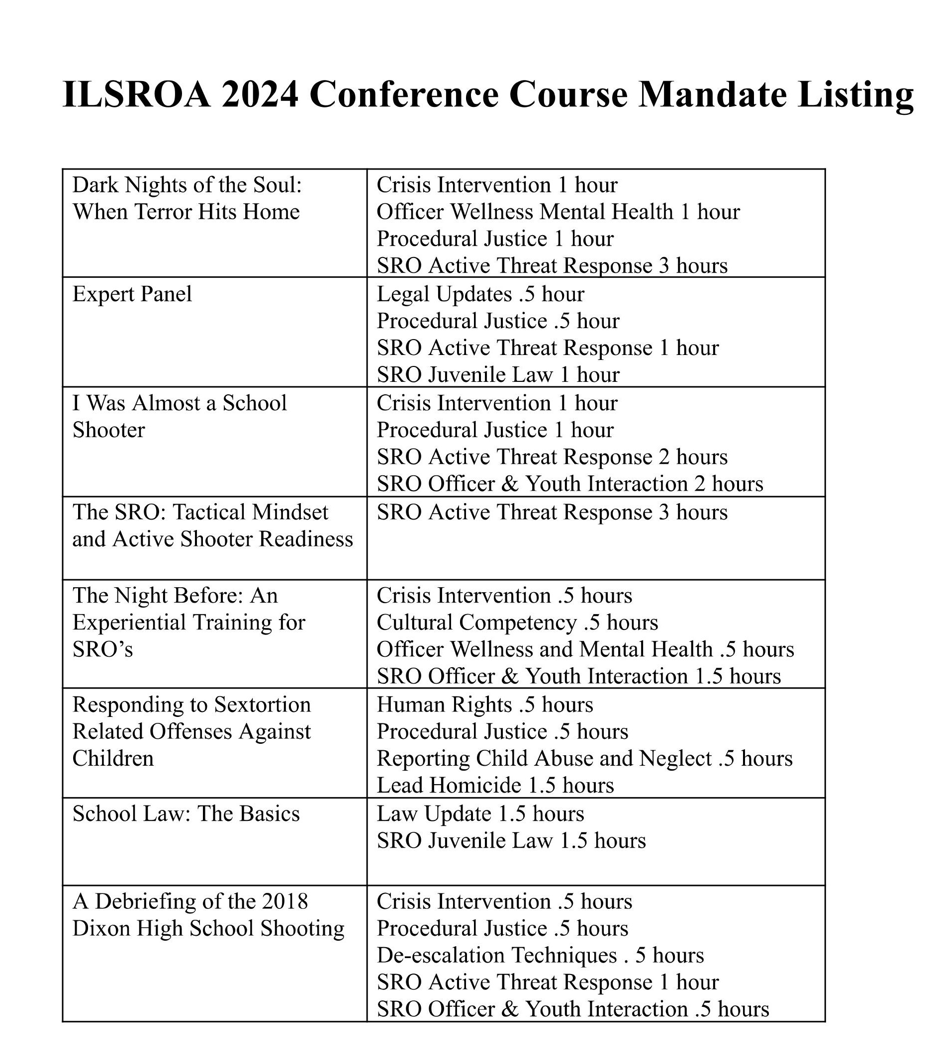 ILSROA 24 mandate hours pdf